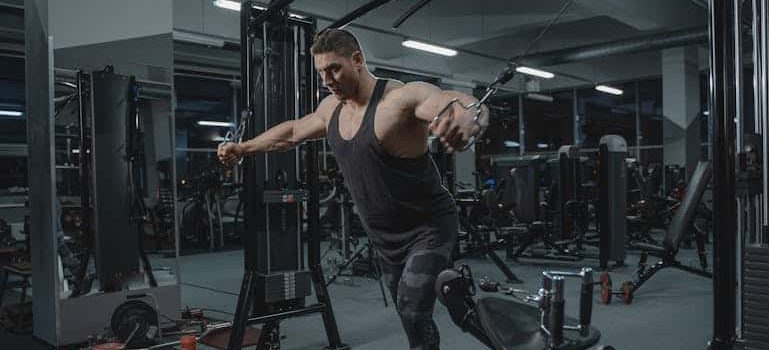 A man exercising with a cable