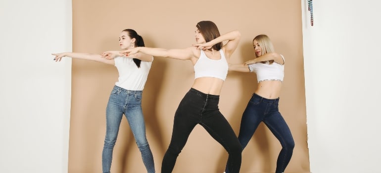 Three women dancing