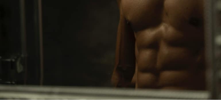 a person with toned abdominal muscles