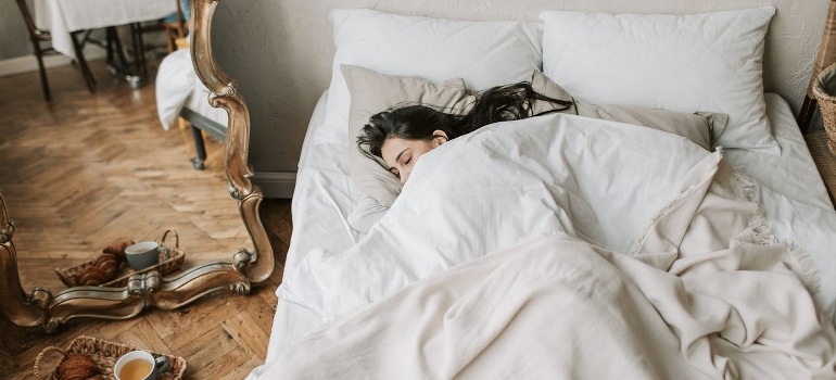 A woman sleeping