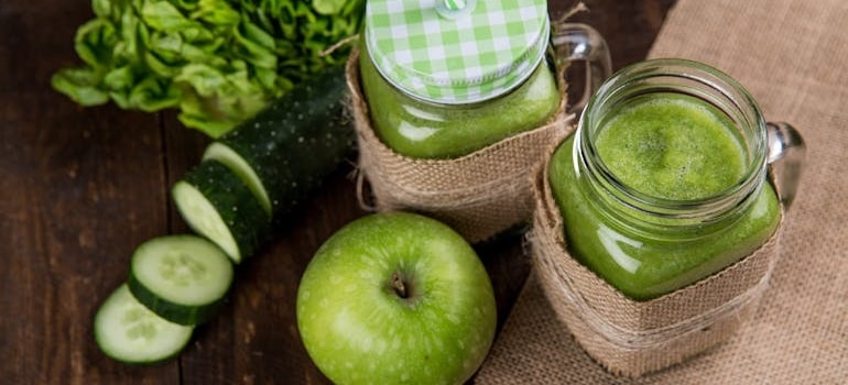A picture of a green Keto smoothie.