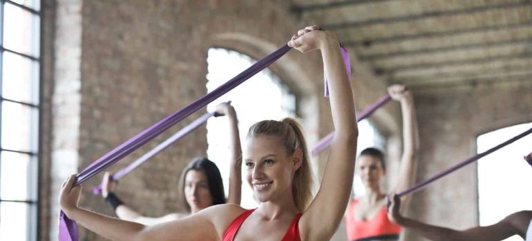 group of women exercising
