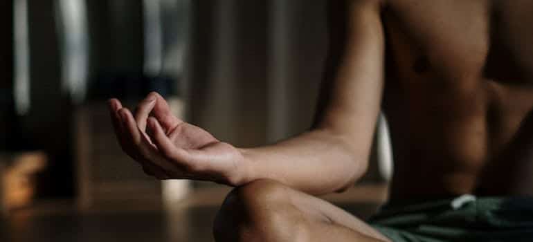 A person meditating