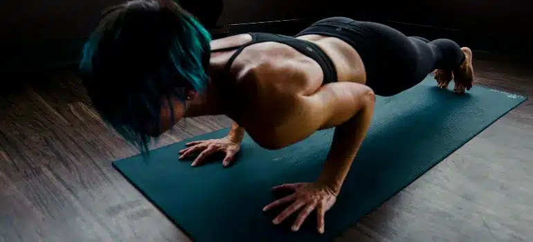 A woman doing push-ups