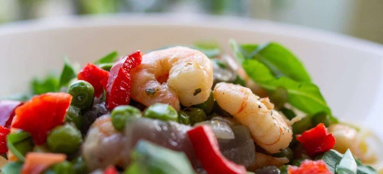 Shrimps and vegetable dish