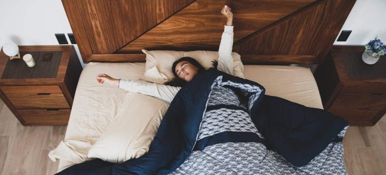 woman waking up