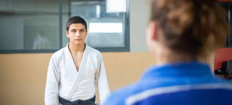 A man wearing judo uniform