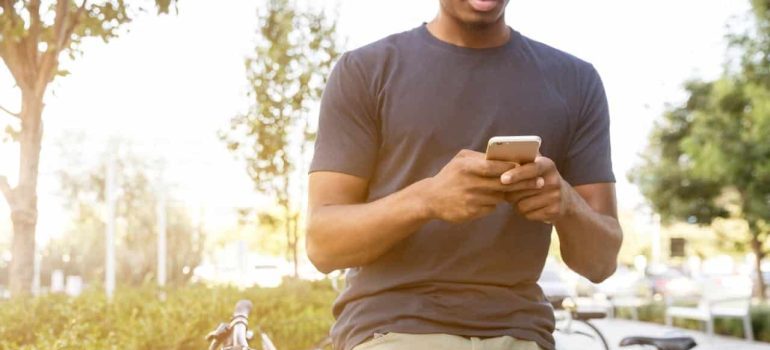 man using his phone