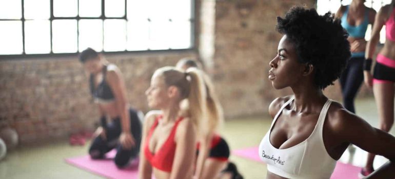 group of women doing exercises