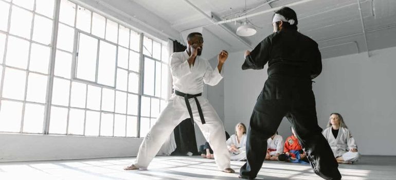 People doing karate