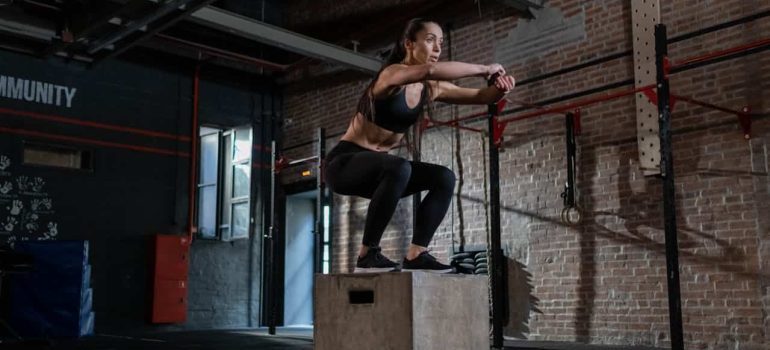 A woman practicing plyometrics, one of the key exercises for speed and agility