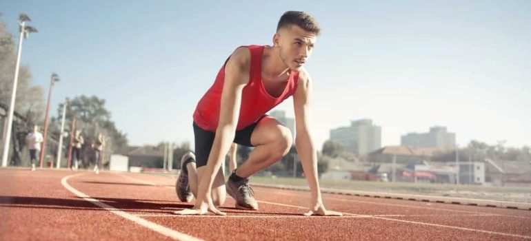 A man on an athletic track