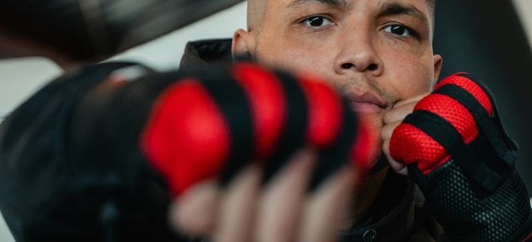 Person who is shadowboxing