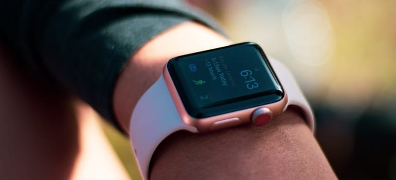 Person looking at a fitness watch