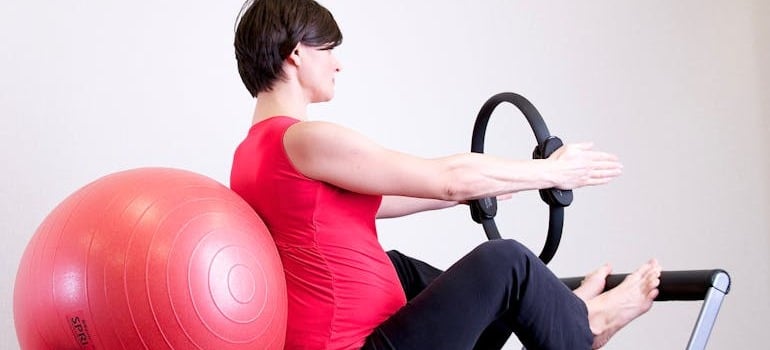 A woman doing exercises