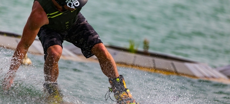 Person wakeboarding