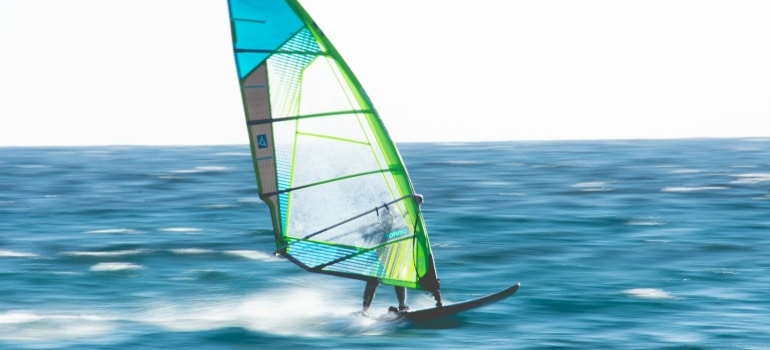 Person windsurfing