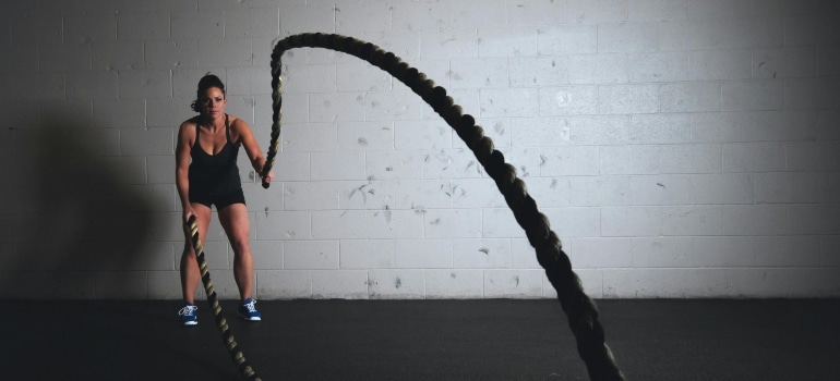 a girl exercising