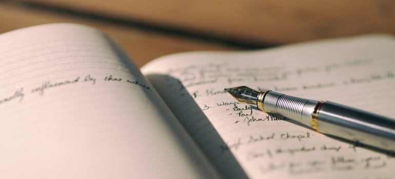 Notebook and a pen